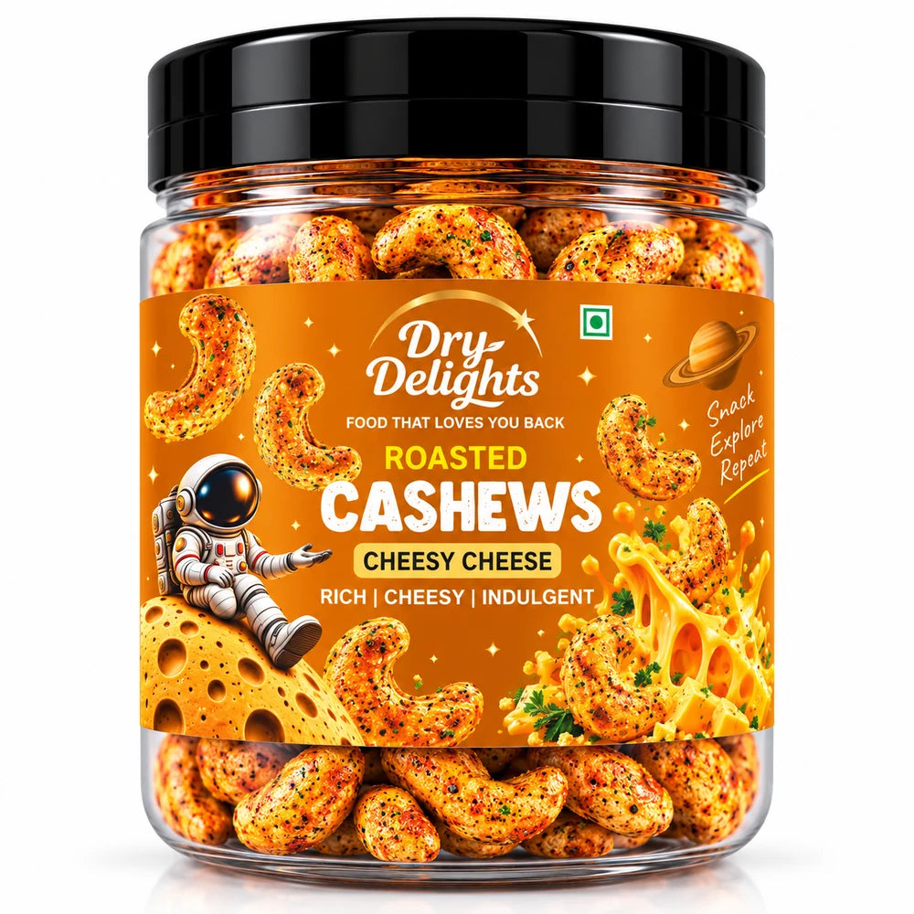 Cheesy Cheese Cashews – front of pack