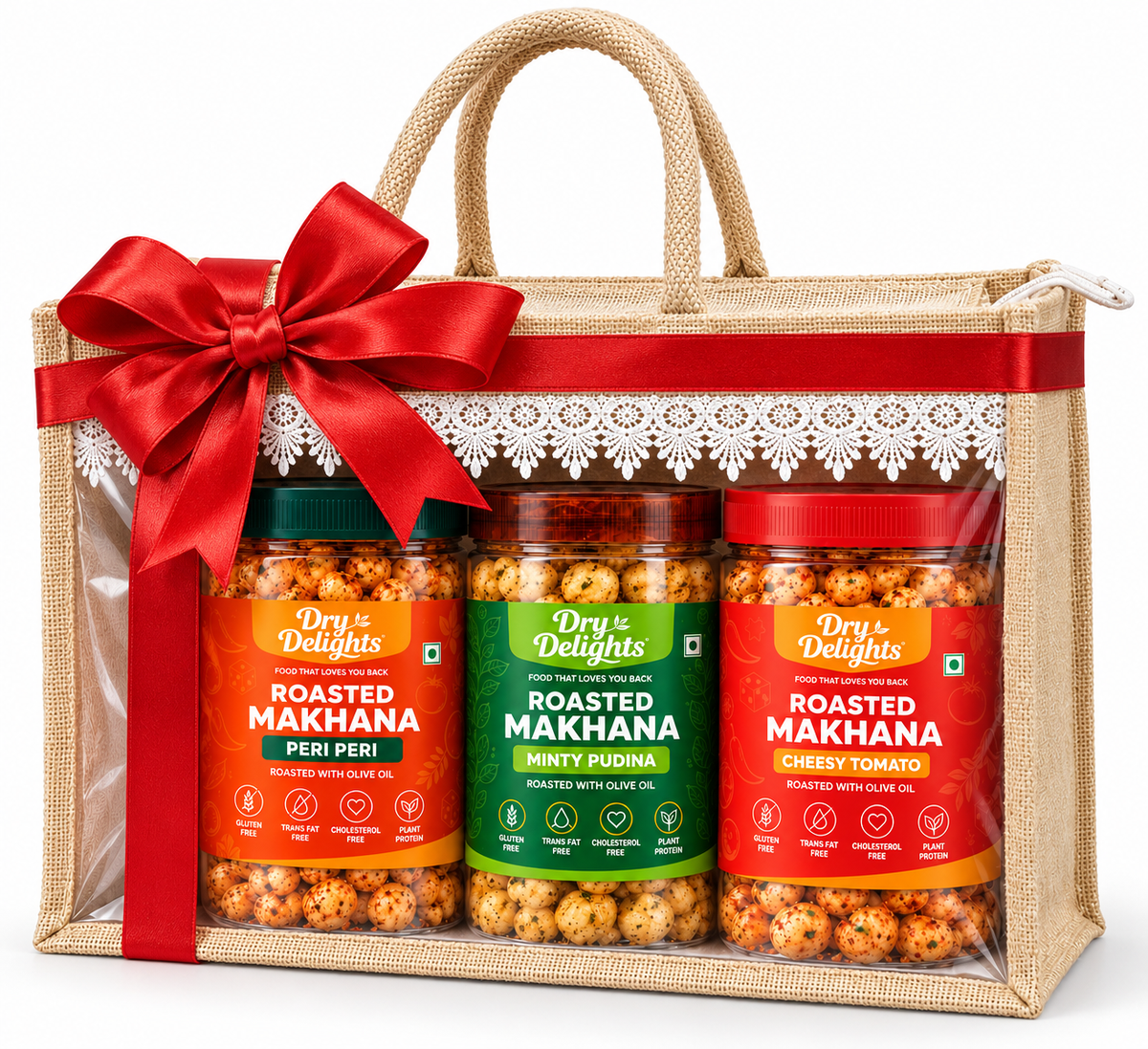 Everyday Gifting Hamper – jute bag with red gift ribbon