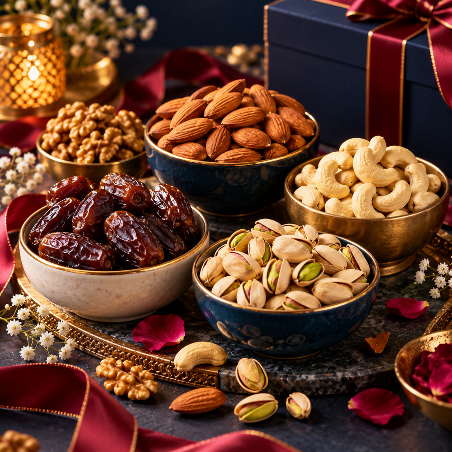 Nuts and dates, up close